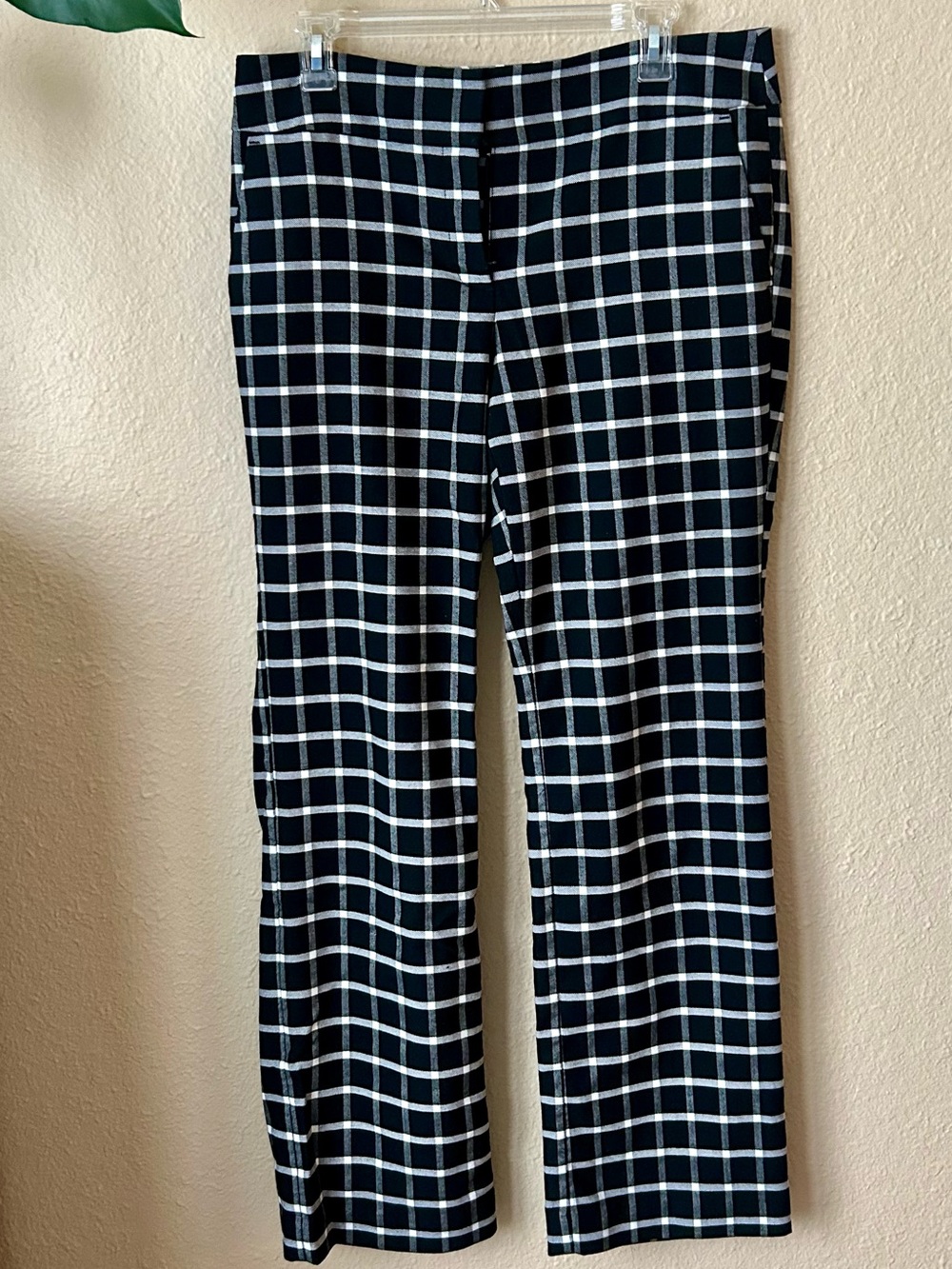 Ann Taylor Black and White Windowpane Dress Pants
